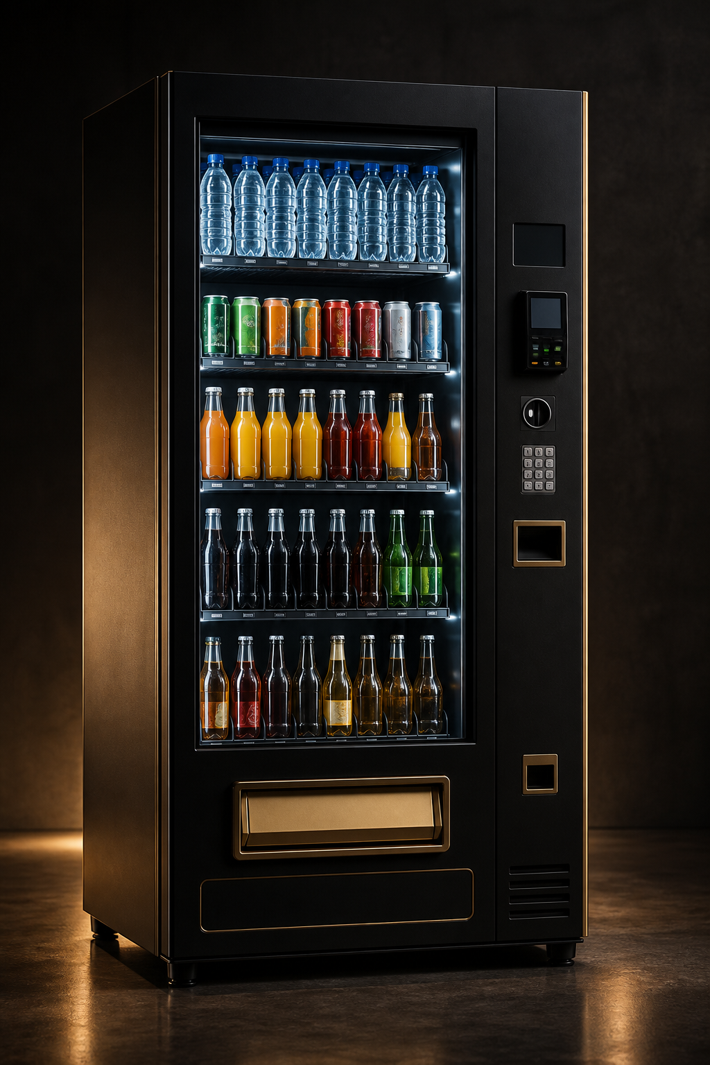 Moderner Getränkeautomat mit Münzeinwurf